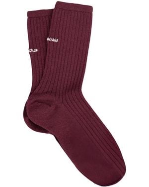 Balenciaga Logo Socks - Red