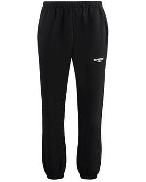 Represent Logo Print Sweatpants - Black