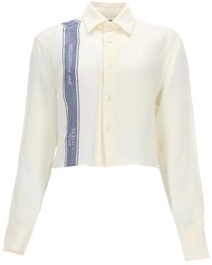 JW Anderson Linen Shirt With Logo - White
