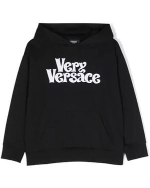 Versace Sweatshirt Fleece Very Embroidery - Black