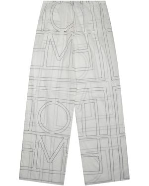 TOTEME Pantalone Con Ricamo Monogram - White