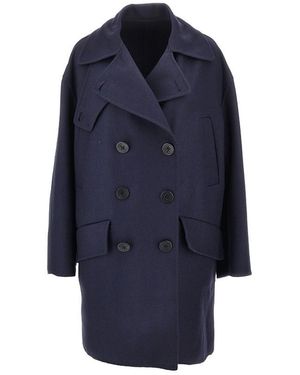 The Seafarer Silence Double-Breasted Coat - Blue