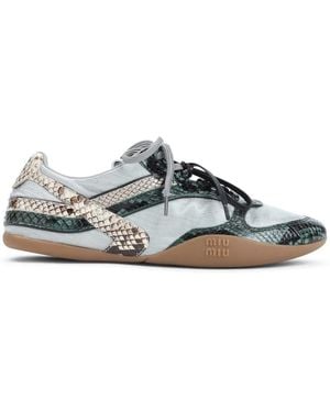 Miu Miu Fabric And Leather Sneakers - Multicolor