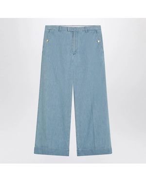 Valentino Wide Jeans With Cuff - Blue