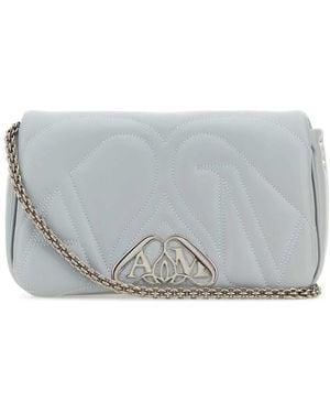 McQueen Powder Leather Small Seal Shoulder Bag - Grey