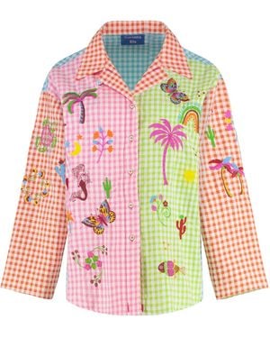 SUSANNA BLU Gardenia Checked Cotton Shirt - Pink