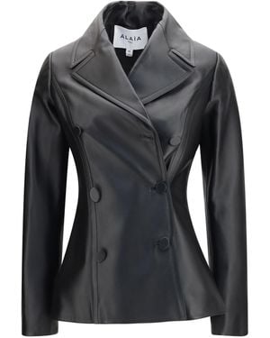 Alaïa Alaia Fitted Leather Caban Coat - Black