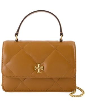 Tory Burch Kira Diamond Quilt Mini Top Handle - Brown