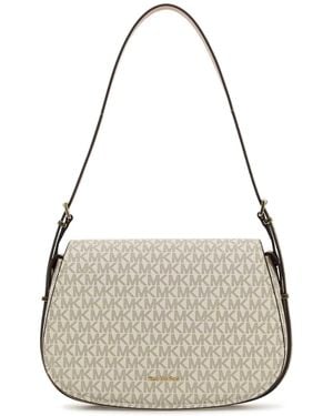 MICHAEL Michael Kors Printed Canvas Moore Shoulder Bag - Gray