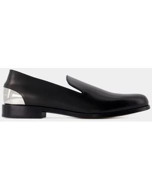 McQueen Metal Heel Loafers - Black