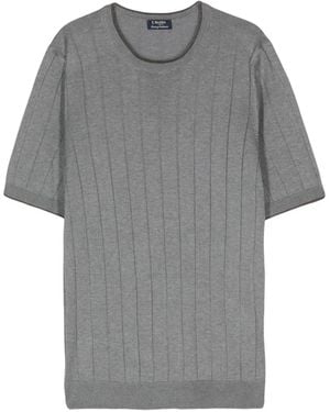 Barba Napoli Silk Round Neck Jumper - Grey