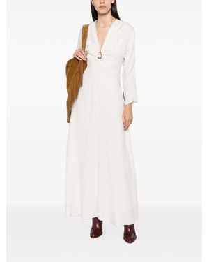 forte_forte Silk Blend Long Dress - White