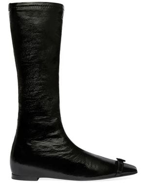 Courreges Courregès "Flat Buckle" Vinyl Boots - Black
