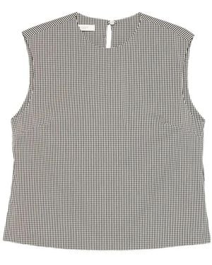 Incotex Edith Gingham-Pattern Sleeveless Top - Grey
