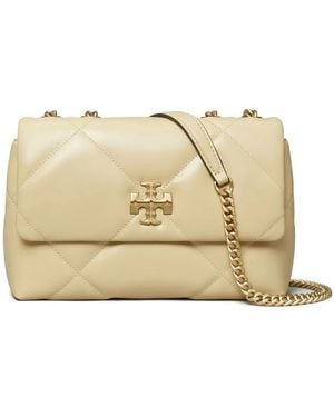 Tory Burch Kira Diamond Small Leather Shoulder Bag - Natural