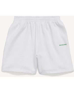Balenciaga Back Relaxed Fit Shorts - White