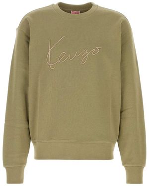 KENZO Signature Embroidered Sweatshirt - Green
