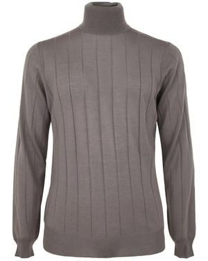 FILIPPO DE LAURENTIIS Royal Merino Long Sleeves Turtle Neck Jumper - Grey