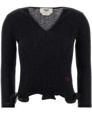 Fendi Top Roma Rib - Black