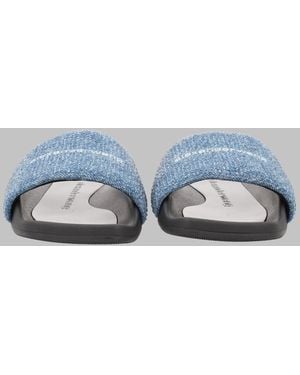 Alexander Wang Slide Sandals Denim Recycled Cotton - Blue