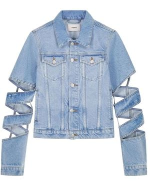 Coperni Cut-Out Details Classic Collar Jacket - Blue