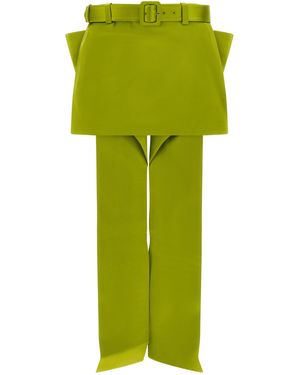 Self-Portrait Self Portrait Maxi Bow Skirt - Green