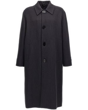 Fendi Double Wool Coat - Blue