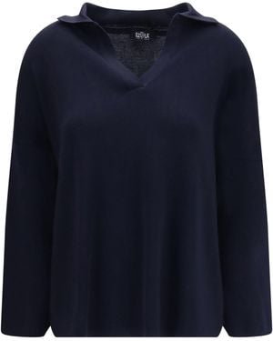 adidas By Stella McCartney Adidas By Stella Mccartney Wool Polo Collar Sweater - Blue