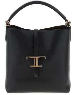Tod's 'T Timeless' Mini Bucket Bag - Black