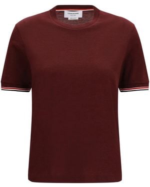 Thom Browne Wool-Blend T-Shirt - Red