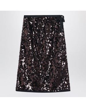 Prada Plum-Coloured Sequined Skirt - Black