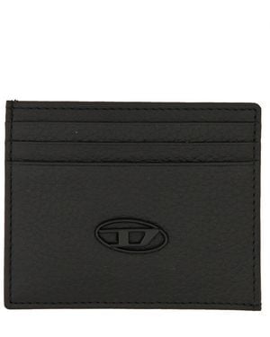 DIESEL Grained Leather Cardholder - Black