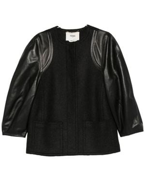 Fendi Wool Midi Coat - Black