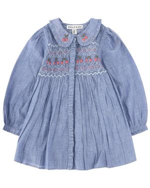 Emile Et Ida Emile & Ida Robe Smockee Chambray - Blue