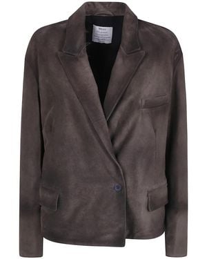 Ibrigu Embroidered And Printed Suede Jacket - Black