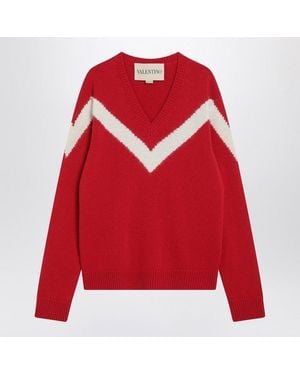 Valentino Sweater With Vlogo On Bow - Red