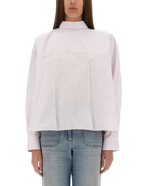 Victoria Beckham Oversized Blouse With Knotted Collar - White