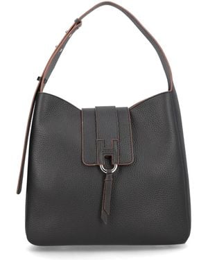 Hogan "Trend" Hobo Bag - Black