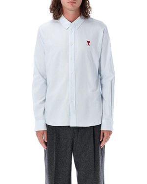 Ami Paris Ami De Coeur Striped Shirt - White