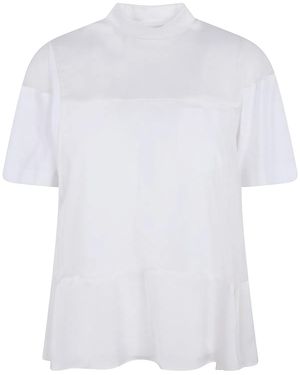 Sacai Satin X Cotton Jersey T-Shirt - White