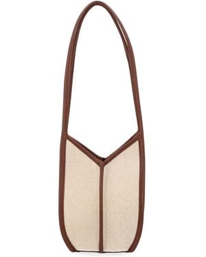 Hereu Ivory Cotton Leather Bag - White