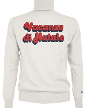 MC2 Saint Barth Off- Intarsia Knit Roll Jumper - Grey