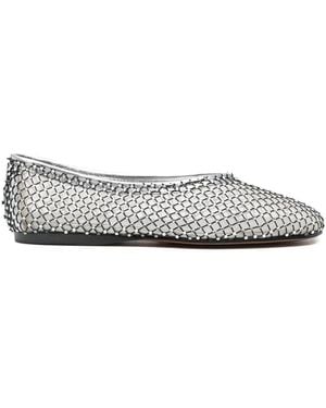 forte_forte Strass Mesh Ballerina - White