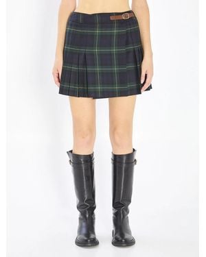 Celine Pleated Mini Skirt - Blue