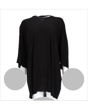 Rick Owens 70% New Wool 30% Silk T-Shirt - Black