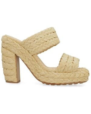 Bottega Veneta Canalazzo Raffia Mules - Metallic