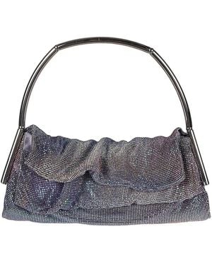 Benedetta Bruzziches Metal Gathered Satchel Bag - Blue