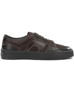 Santoni Low-Top Leather Trainers - Brown
