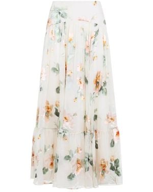 Zimmermann Carousel Burnout Midi Skirt - White