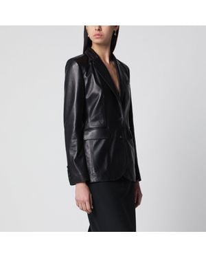 Tagliatore Single-Breasted Leather Jacket - Black